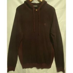 Express Lightweight Burgundy/MAROON Red Hoodie‎ Sweatshirt Sz: L